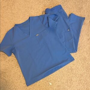 Figs Ceil Blue Scrub Set XL